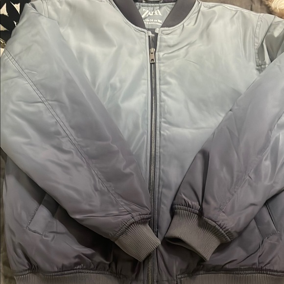 Zara Gray Bomber Jacket - Picture 1 of 3